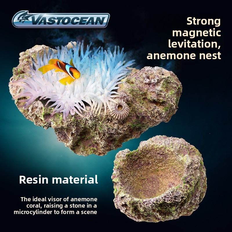 Aquarium Marine Rock - VASTOCEAN Magnetischer Anemonenhalter – Hars-Aufhängung, Anemon-Nest